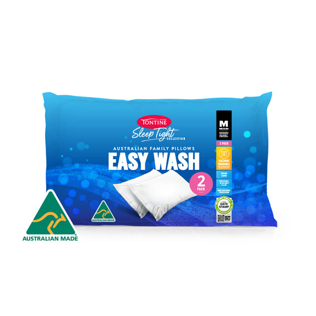 Sleep Tight Easy Wash Pillow 2 Pack - Medium