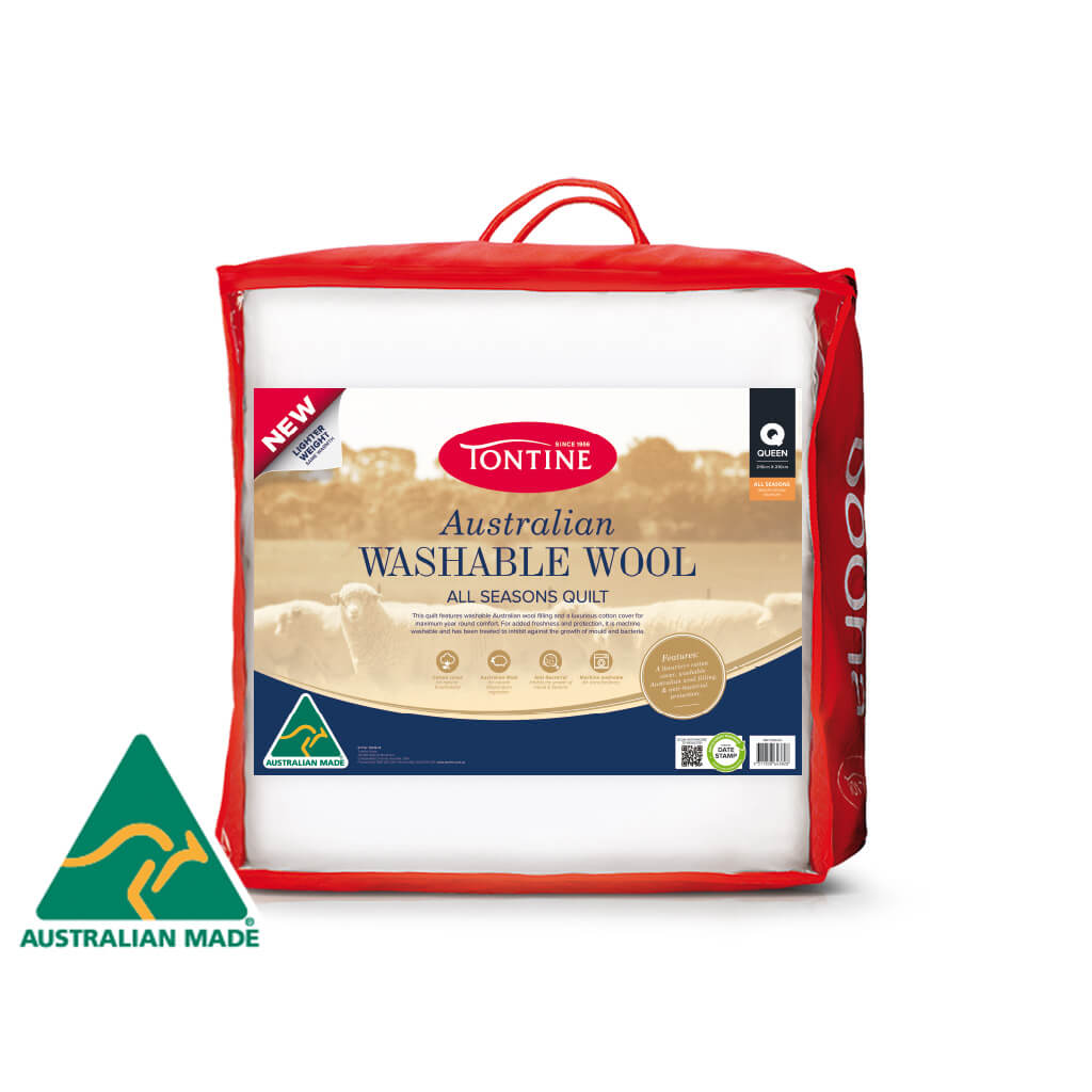 Tontine 300gsm Lightweight Australian Washable Wool Quilt - All Seasons